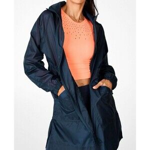 FABLETICS Olive Woven Full Zip Jacket Windbreaker NWT Blue Size M (Bx 22)